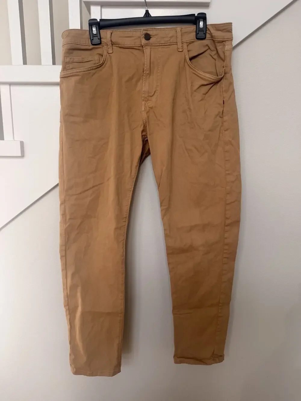 Trinidad 3 Boyer Mens 35 x 29 Tan Athletic Straight Leg Stretch Jeans USA Made